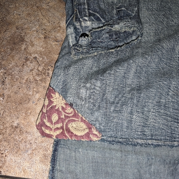 Magnolia Pearl Woodstock Sanforized Denim Patchwork Embroidered Women's OSFM - Picture 9 of 14